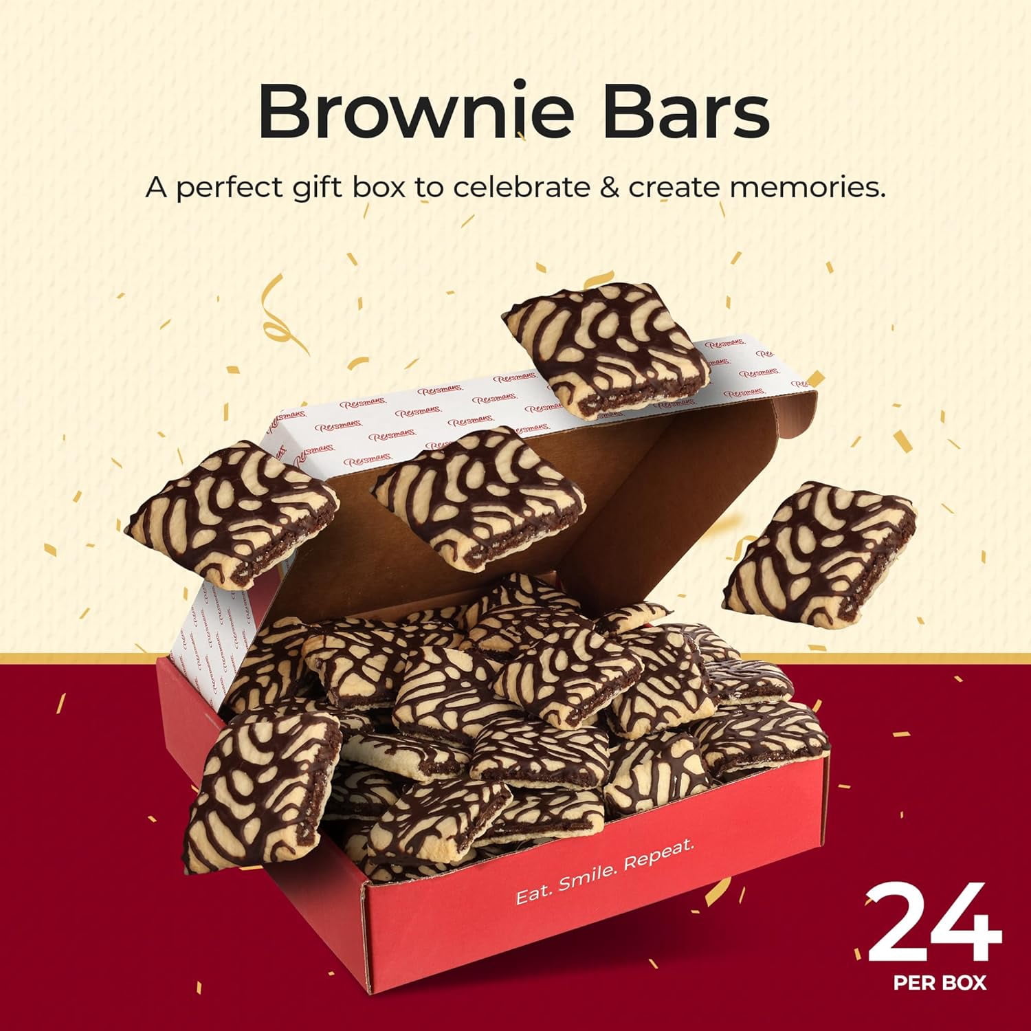 Reisman’s Brownie Bar, Dairy-Free Baked Goods and Dessert Gift Box, 24-Pack