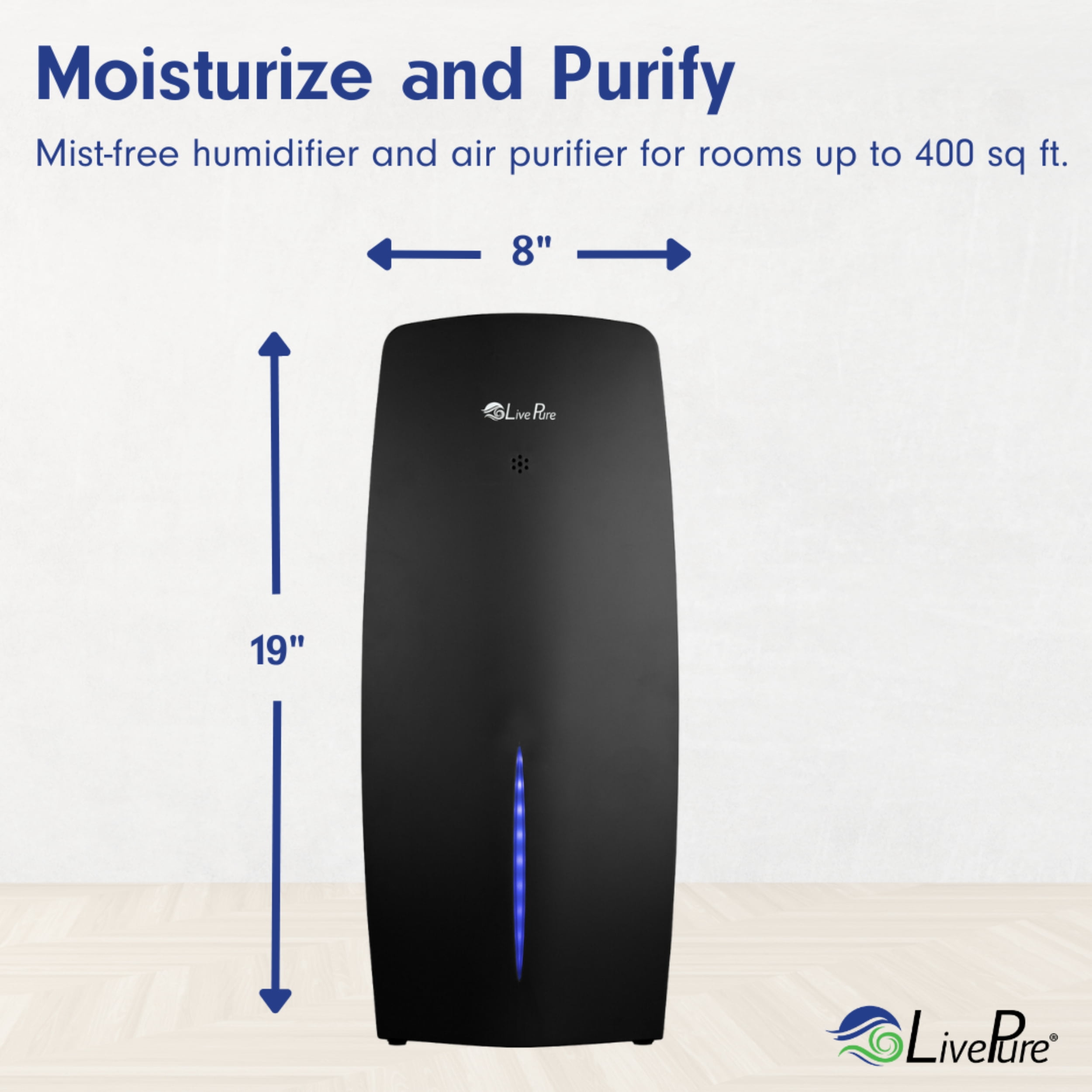 LivePure True HEPA Air Purifier & Humidifier, Graphite