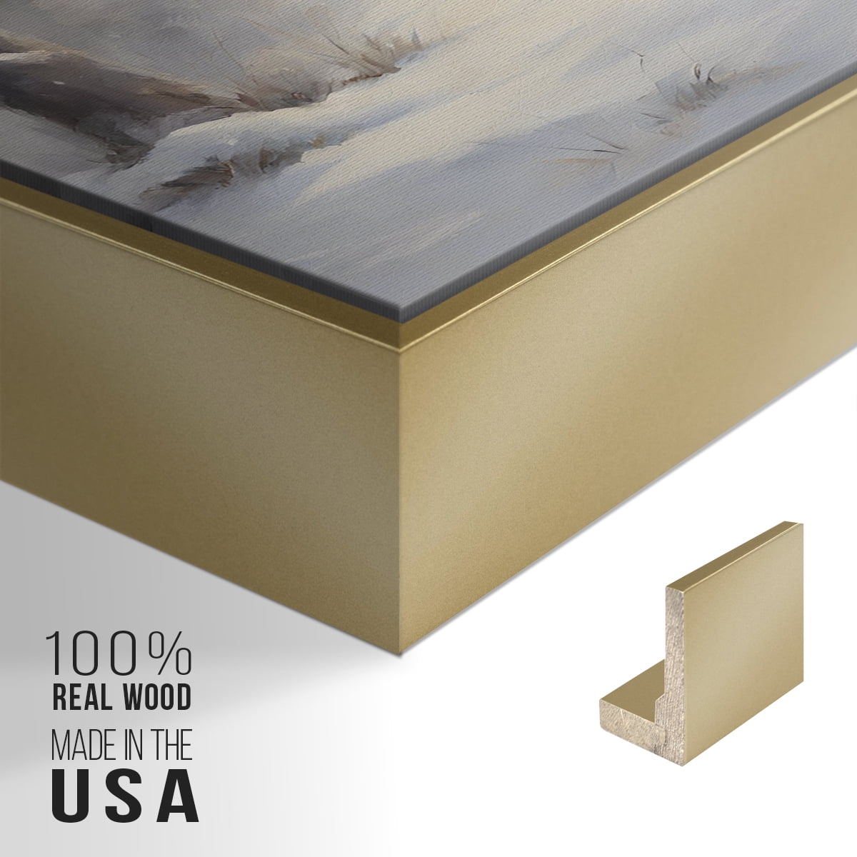 Vintage Landscape-CCVII By Wexford Home Framed in Gold Wood Gallery Wrapped Canvas 25 in. x 37 in.