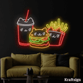 thumbnail image 4 of Craftnamesign Burger French Fries LED Neon Signs, Fast Food Shop Decor, 4 of 4
