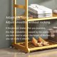 thumbnail image 4 of Perchero de ropa con arco dorado, metal, estantes de almacenamiento inferiores y 6 ganchos laterales, clóset no empotrado para recámara o boutique L39, 4 of 7