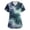 Blue_002, variant on Domuza Women's Halloween Scrubs Shirts Funny Bat Printed Casual Soft Stretchy Short Sleeve V Neck Shirts Breathable Nurse Uniforms Tops with Pocket Army Green L