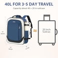thumbnail image 3 of KROSER 40L Travel Backpack for Women, Airline Approved Carry On Backpack with 2 Packing Cubes, Waterproof Personal Item Bag Fits 17.3" Laptop, TSA Traveling Essentials Weekender Overnight Backpack, 3 of 8