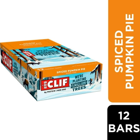 CLIF BAR Spiced Pumpkin Pie Flavor Energy Bars, Plant Based Protein Bars, 12ct