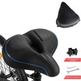 thumbnail image 1 of Asiento de bicicleta cómodo y transpirable, sillín de bicicleta ancho con doble amortiguador, 1 of 7