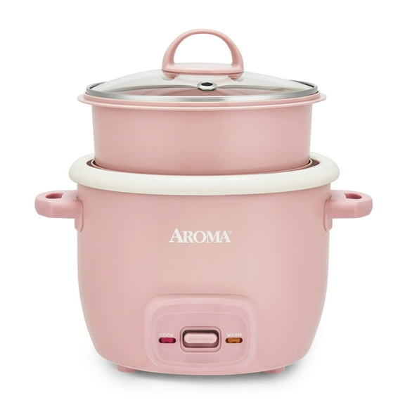 Restored AROMA 4-Cup Rice Cooker & Food Steamer (Refurbished)