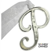 Gloria Duchin Silvertone Initial with Swarovski Crystals