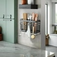 thumbnail image 4 of IWNTWY Utensil Holder for Kitchen Counter, Stainless Steel Silverware Holder with 3 Compartments, Utensil Drying Rack with Hooks, 4 of 9