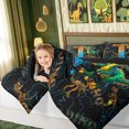 thumbnail image 4 of meiyoeat Dinosaur T Initial Twin Comforter Sets, Cartoon Animals Bedding Set for Boys Girls, Black Reversible, 2-Piece, 1 Comforter and 1 Pillowcase, 4 of 6