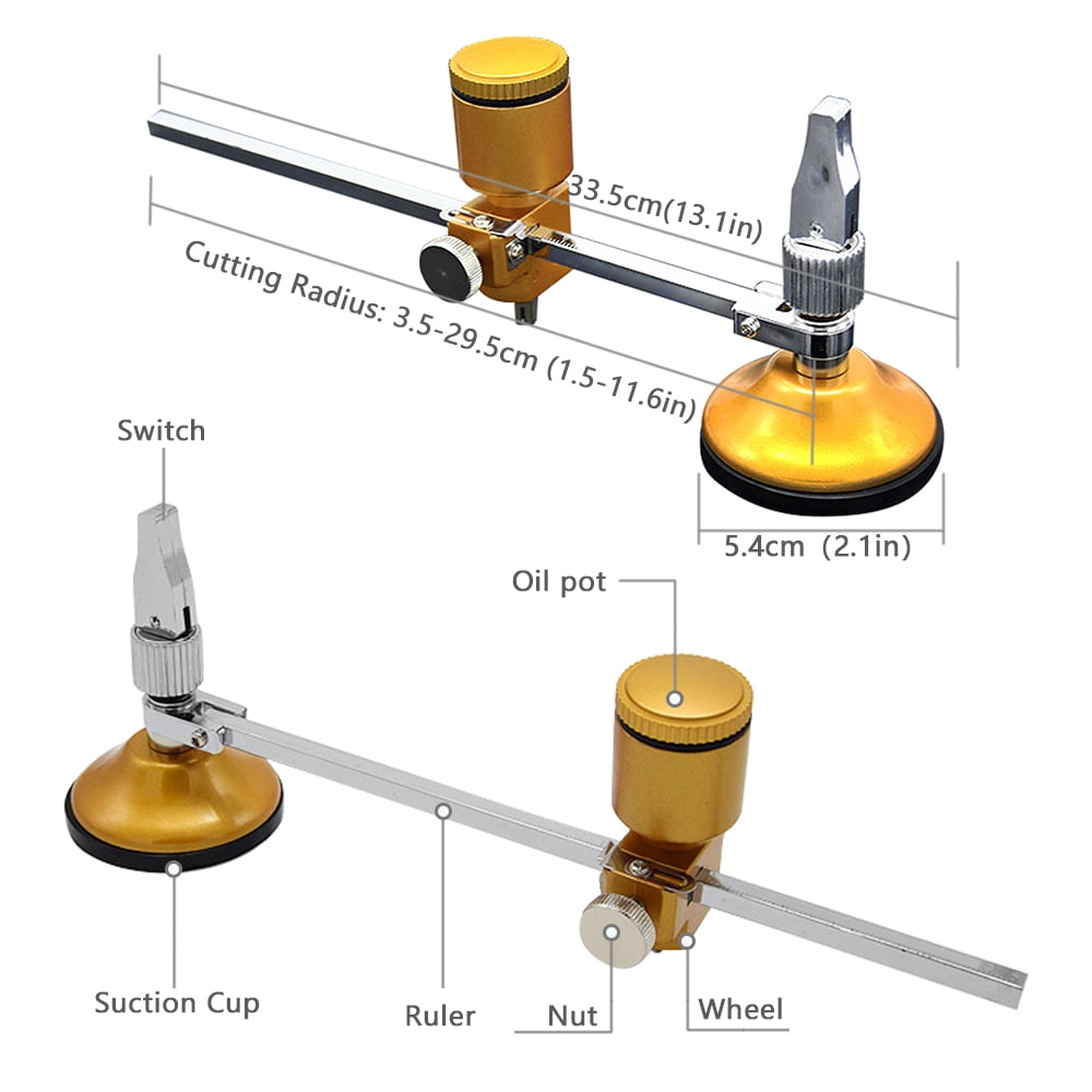 Heavy Duty Round Glass Cutter Round Diameter Adjustable - Temu