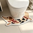 thumbnail image 4 of Zynviq Dog Bathroom Rugs 15.1" X 25.6" Bath Rugs Animals Diatom Ooze Washable Beige U-Shaped Absorbent Small Rug for Toilet, 4 of 6