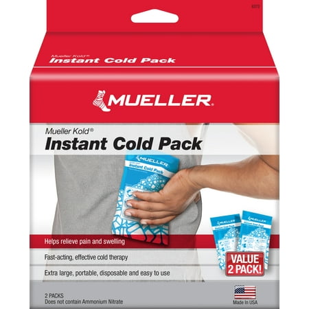 Mueller Instant Cold Packs, 6" x 9", 2 pack