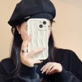 thumbnail image 2 of for iPhone 13 Case 6.1 Inch Cute Wavy Curly Wave Phone Case Aesthetic Water Ripple Pattern Soft Bumper Case for Women Girls Silicone Shockproof Protective Case, Beige, 2 of 12