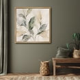 thumbnail image 4 of Framed Canvas Print Wall Art Green Leaf Study Print Minimalist Botanical Artwork For Living Room Decor - 16"x16" NATURAL, 4 of 8