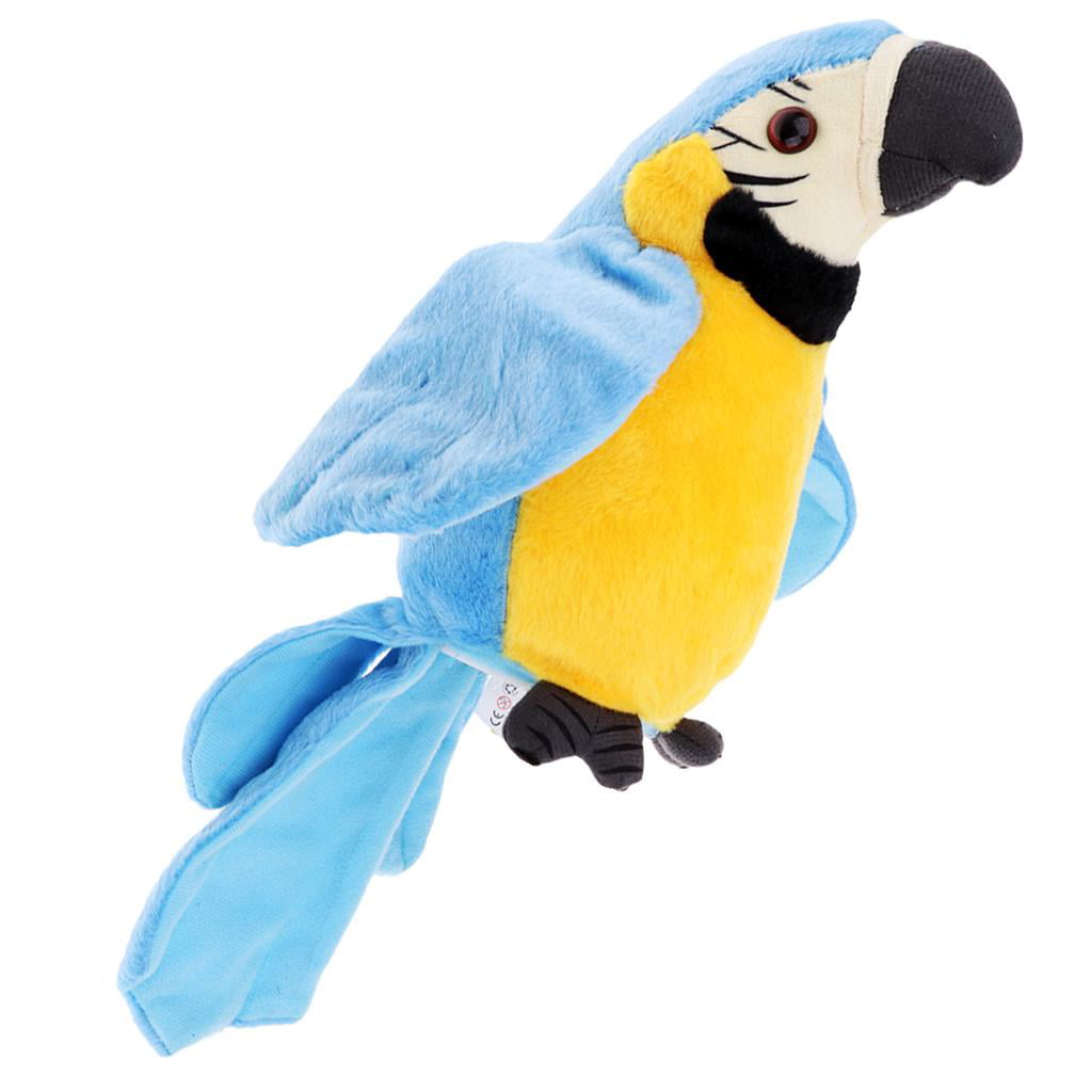 Talking Parrot Toy Repeats Your Words Gift for Kids Children Sky Blue 