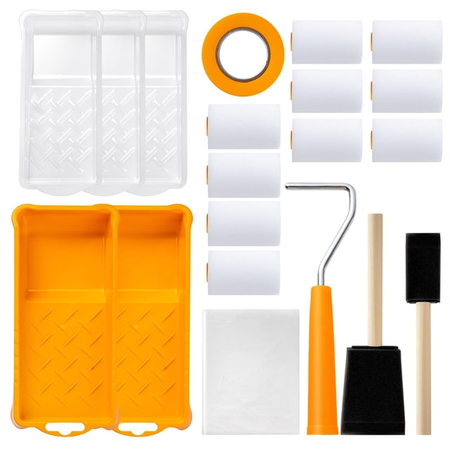 Kit de rodillos de pintura Mister Rui con 20 rodillos de espuma de 2 cm y accesorios