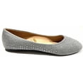 thumbnail image 2 of Shoes8teen Womens Faux Suede Rhinestone Ballerina Ballet Flats, 2 of 4