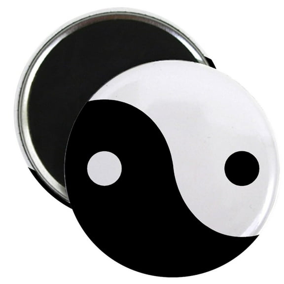 CafePress - Yin Yang Magnet - 2.25" Round Magnet, Refrigerator Magnet, Button Magnet Style