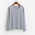 thumbnail image 2 of Miluxas Men's Ice Silk Long-Sleeved T-Shirt Loose Bottoming Tops Summer Shirt Gray XL(XL), 2 of 3