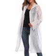 thumbnail image 1 of Besshopie Clear Coat Jacket Chaqueta impermeable larga, ligera y plegable, bolsa de almacenamiento con capucha, color blanco XL, 1 of 1