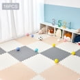 thumbnail image 3 of de rompecabezas para bebés, baldosas de ejercicio de protección de piso suave entrezadas, alfombra de juguete para niños, baldosas de , Beige Gris 16 Beige 16 yotijar Alfombras de juego de espuma, 3 of 4
