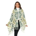 thumbnail image 3 of FORMRS Womens Scarf Winter Soft Long Big Warm Shawls Wrap Tassel Scarves, Beige Floral Pattern, 3 of 9