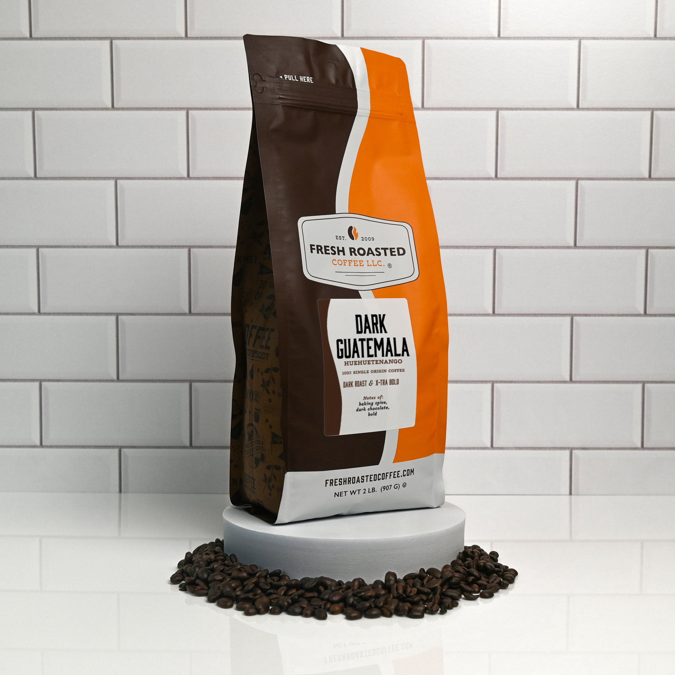 Fresh Roasted Coffee, Dark Guatemalan Coffee, Dark Roast, Drip Ground, 32 oz 2 lbs