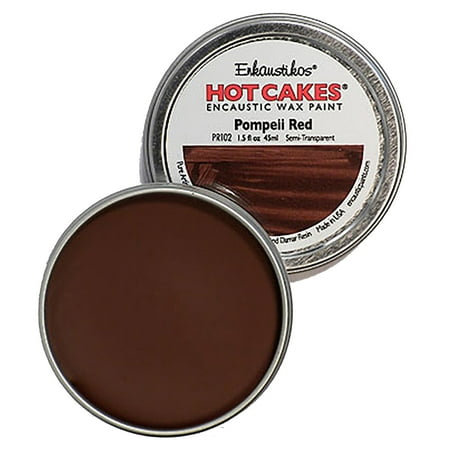 UPC: 0813043011366 | Enkaustikos Hot Cake Encaustic Wax Paint  1.5 oz. Tin  Pompeii Red