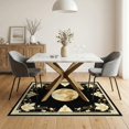 thumbnail image 3 of ODIKA 5'x7' Washable Area Rug Non-Slip, Chair-Friendly Greek Key Symmetrical Border Glam Round Sparkle Shimmer Sunburst for Dining Room, Under Table, Home Office, 3 of 7