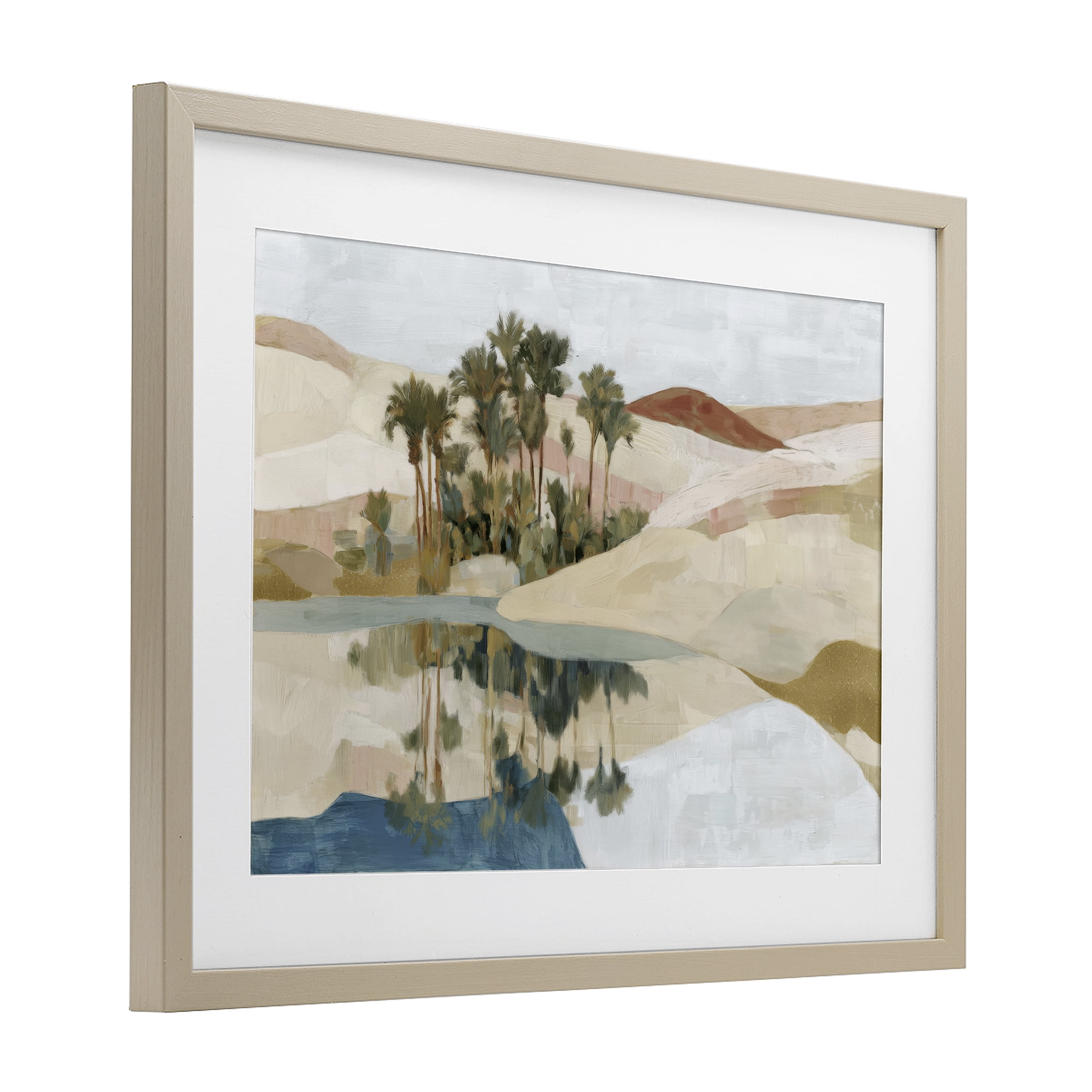 Stupell Industries Desert Oasis with Palm Reflection Birch Framed Print Under Glass, design by Chromatic Storm Studio