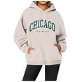 thumbnail image 1 of WEAIXIMIUNG Chandails en Molleton pour Femmes Tendance Zip 2024 Nouveau Pull à Col Rond Imprimé Lettres pour Femmes Pull à Manches Longues de Rue Chandail à Capuchon, 1 of 4