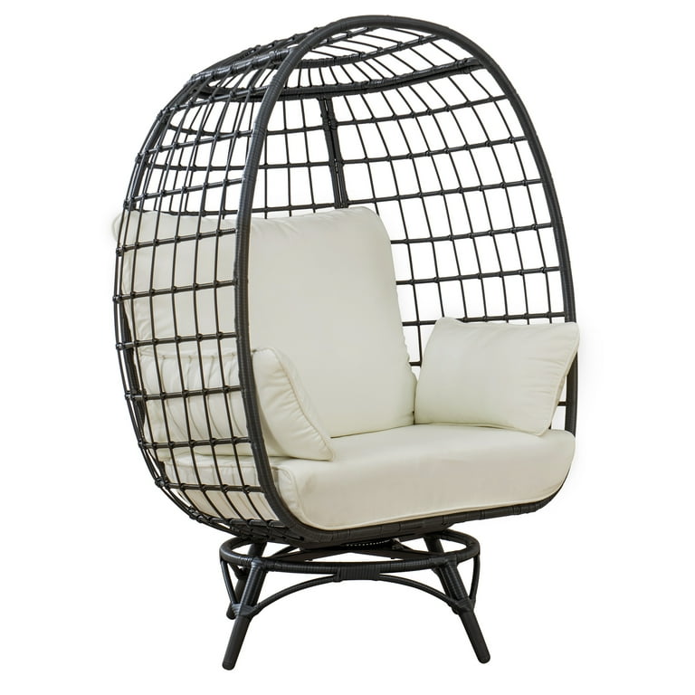 Sunjoy Black Swivel Egg Cuddle Chair Walmart