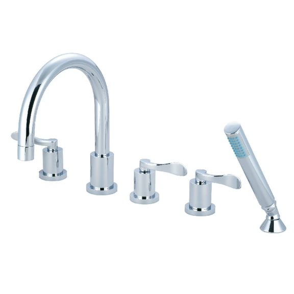 Kingston Brass KS83215DFL 5-Piece Roman Tub Faucet with Hand Shower, Polished Chrome