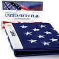 thumbnail image 6 of Anley 6x10 Ft American US Flag 210D Polyester - Embroidered USA Banner Flags with Brass Grommets, 6 of 7