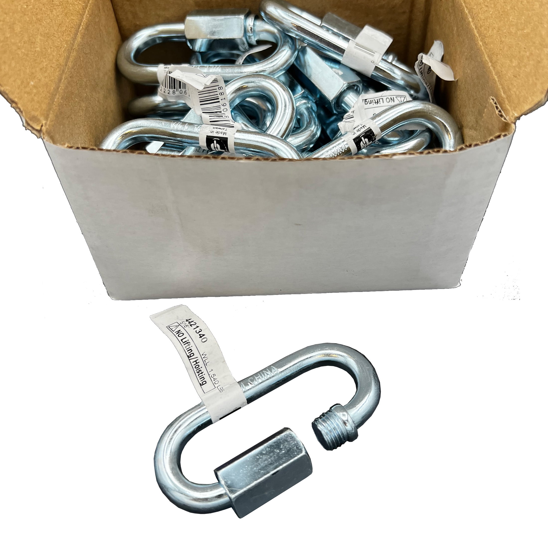 5/16" Quick Link, 20 Piece, Zinc, UPC Tagged, Peerless Chain #4421340