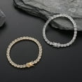 thumbnail image 4 of Sparkling 4*4MM Tennis Bracelets for Women 18K Gold Plated Classic Simulated Diamond Bracelet Square CZ Bracelets for Women Wedding Bridal Prom Jewelry Bracelets, 4 of 5