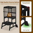 thumbnail image 4 of Toddler Standing Tower - Adjustable Height Toddler Kitchen Stool Helper - Kids Kitchen Step Stool for Learning with Removable Safety Railing Black, 4 of 16