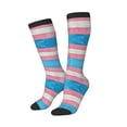 thumbnail image 2 of Women's Knee High Socks Transgender Pride Flag Outdoor Casual Tube Socks, 2 of 7