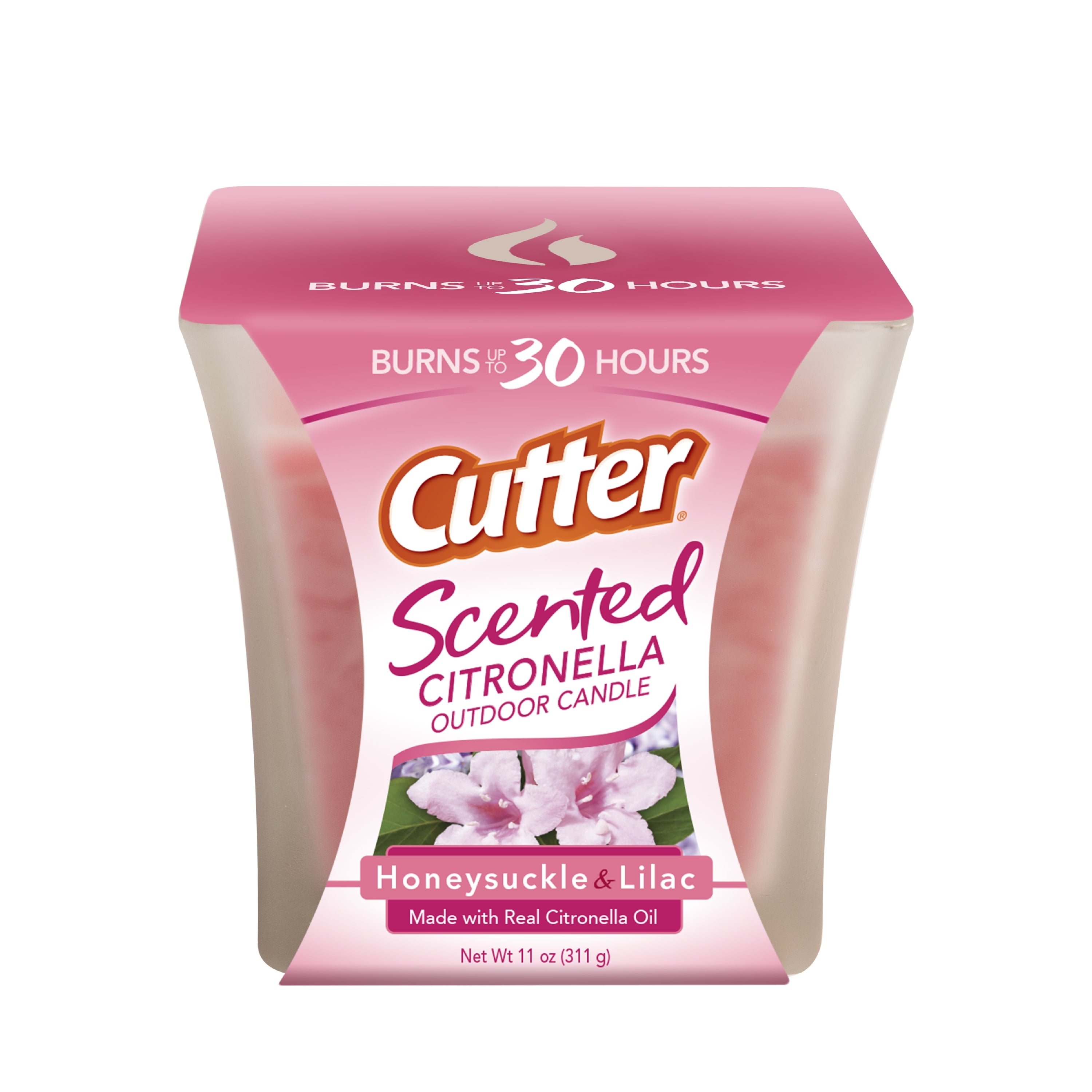 Cutter Honeysuckle & Lilac Scented Citronella Outdoor Candle, 11 Oz.