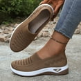 thumbnail image 4 of Women's Loafers Slip on Knit Mesh Lightweight Breathable Walking Shoes Casual Dressy Flat Driving Shoes Brown Size 6, 4 of 8