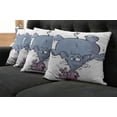 thumbnail image 5 of Ambesonne Cartoon Throw Pillow Cover 4 Pack, Rabbit Mascot Animal, 24", Grey Pink White, 5 of 5