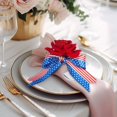 thumbnail image 5 of Zhourta 4th of July Napkin Rings Set Patriotic Red White Blue Tableware for Memorial Day Dinner Party Rustic Decor, 5 of 6