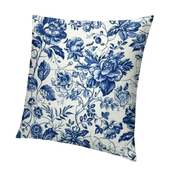 BANET  Blue and White Porcelain Pillow Case Modern Decorative Throw Pillow Cases for Couch ,Bed Living Room Outdoor Sofa 12x12in