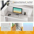 thumbnail image 4 of Tribesigns Reception Desk with Light, White Front Desk with Cable Grommets,  Modern Checkout Counter Table for Salon, Lobby, Office, 4 of 8