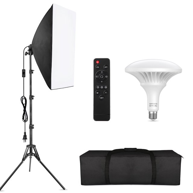 Andoer Professional Studio Photography Softbox LED Light Kit with 20*28 Inch Softbox * 1 + 3000K-6000K Bi-color Temperature 150W LED Light * 1 + 2M Light Stand * 1 + Wireless Remote Control * 1 +