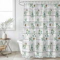 thumbnail image 6 of Daisy Shower Curtain Set - Long 72" x 84" Washable Bathtub Curtain with 12 Hooks, Spring Floral Eucalyptus Leaves Botanical Gray Wood Waterproof Fabric Stall Shower Curtains for Bathroom Décor, 6 of 6