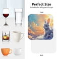 thumbnail image 4 of KLL Drink Coasters Set Square of 4,PU Leather Absorbent Coasters Set Decorative Coffee Cup Coasters Housewarming Gift for Home Decor-Sunshine Colorful Cloud Rabbit, 4 of 5