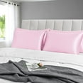 thumbnail image 2 of Satin Pillowcase for Hair and Skin. 2 Pack Pink Silk Pillowcase Queen Satin Pillowcases with Envelope Closure(Pink.20x40 inches), 2 of 5
