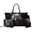 Black - Owl Flower, variant on DISNIMO Owl Flower Print Handbag and Wallet with Cosmetic Bag Large Tote Handbag for Women PU Leather Hobo Purse with Zipper Closure for Ladies