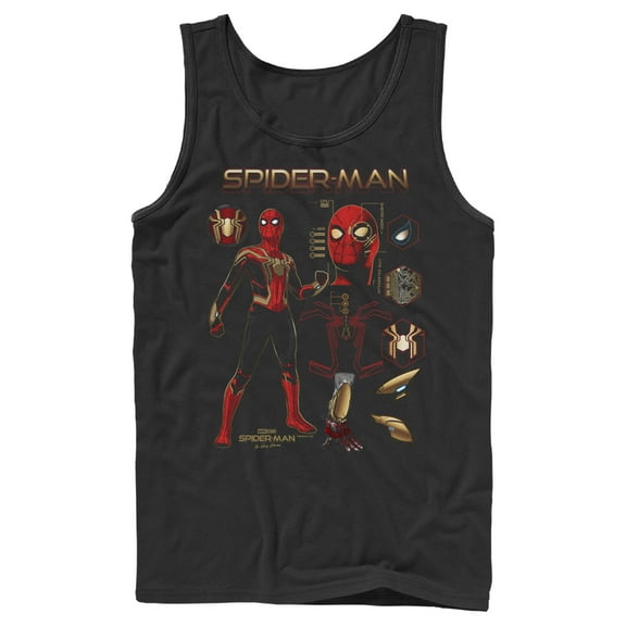 Men's Marvel Spider-Man: No Way Home Iron Suit Gear Tank Top Black Small